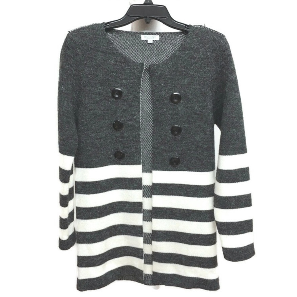 5 for $25 BACIANO Gray&White Long Sweater/Jacket Size S